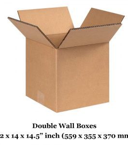 22″ x 14″ x 14.5″ 565mm x 355mm x 370mm Double Wall Cardboard Boxes